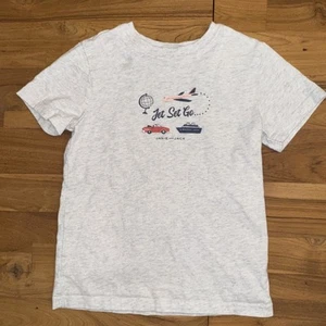 Janie and Jack Unisex T-Shirt SS Size 7 Travel Themed - Cute! Heather White - Picture 1 of 4