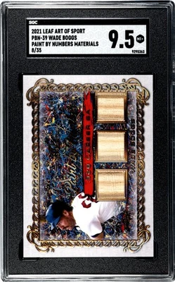 2021 Leaf Art Of Sport Wade Boggs SGC 9.5 Perfeito+ Jogo Usado Relíquia Taco /35 - Imagem 1 de 2