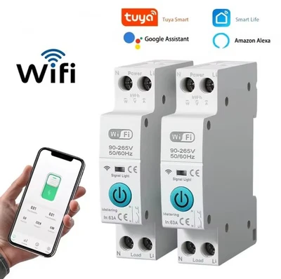 Interruttore Magnetotermico Wifi Tuya App Alexa Google Assistant Corrente - Image 1 of 4