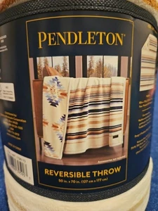 Pendleton Druck Plüsch weich Überwurf wendbar Azteken Streifen 50" x 70" Neu mit Etikett viral - Bild 1 von 5