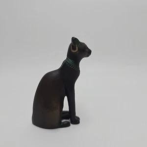 Scultura gatto seduto vintage TFM FRANKLIN BRONZO OTTONE ZECCHINO VERONESE EGIZIANO - Foto 1 di 7