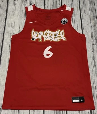 EYBL Team Nike Dri-Fit Unity Red #6 Red White Basketball Jersey Mens Size Large - Image 1 of 4