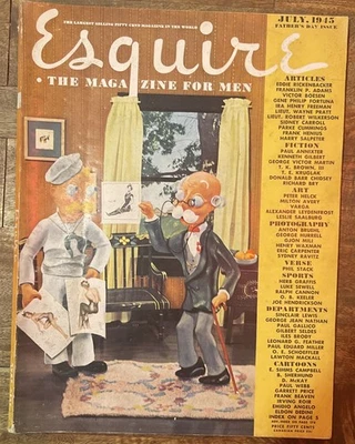 Esquire Magazine - July 1945 - Complete Issue w/ Varga Poster Foto 1 de 4