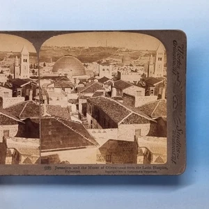 Palestine Religious Stereoview 3D C1900 Jerusalem &Mount Of Olives Latin Hospice - Picture 1 of 3