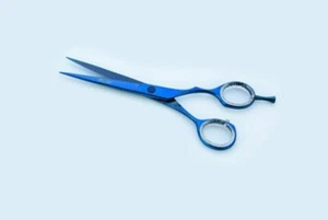 Titanium Blue Barber Scissors Hairdressing Shears Hair Cutting Salon Razor Edge  - Picture 1 of 3