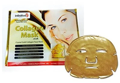 20 x Neu Infinitive Beauty Kristall 24K Gold Gel Kollagen Gesichtsmasken Blatt Aufnäher