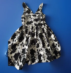 Elle Sundress Halter Pleated Lined Racer Back Size 10 Black White Dress Boho - Picture 1 of 15