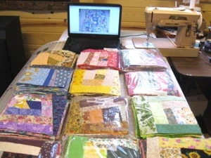 Crazy pieced quilt blocks, 50 8 1/2 inch, multicolored, scrappy (set 00) - Picture 1 of 1