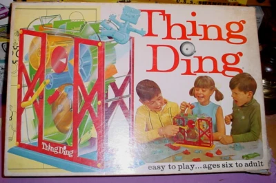 1966 Thing Ding Board Game Robot Crank Action Figure Building Game BY Schaper - Image 1 of 4