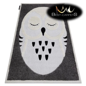 Amazing Children's Rug JOY OWL, two levels of fleece GREY / CREAM Best Quality - Picture 1 of 6