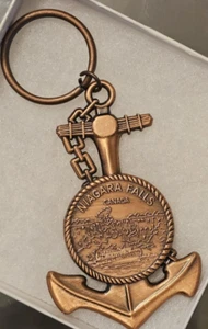 Niagara Falls Canada Vintage Brass Anchor Keychain - Picture 1 of 3