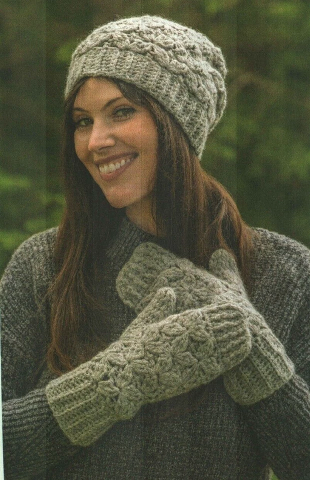 CHAPÉU ESTRELA POLAR E LUVAS 3 TAMANHOS PADRÃO CROCHÊ FEMININO INSTRUÇÕES - Imagem 1 de 1