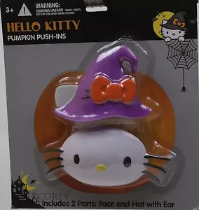 Halloween Sanrio Hello Kitty Pumpkin Push In 2 Piece Face & Hat with Ear NIP - Picture 1 of 2