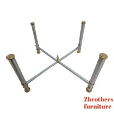 Vintage French Regency Chrome Brass Coffee Table Base - Image 1 of 4