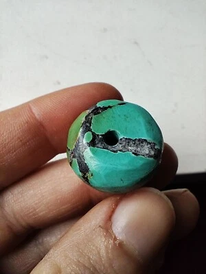 Echter Türkis Donut Anhänger Kette Mineralien EdelSteine Heilsteine - Bild 1 von 4