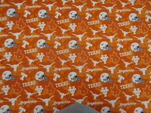 UNIVERISTY of TEXAS LONGHORNS 100% COTTON 1  YARD PIECE NEW SPORT DESIGN - Picture 1 of 5