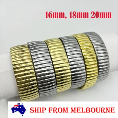 Stretchy elastic Expandable Stainless Steel Watch Band Strap 16mm 18mm 20mm - image 1 of 4