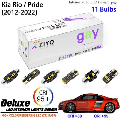Kit de luces LED interiores para Kia Rio 2012-2022 accesorios bombillas LED blancas Foto 1 de 4