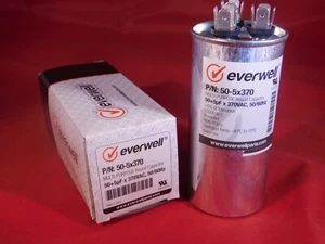 Dual Run  50/5 MFD 370 vac Electric Motor Run Oil Filled Capacitor uf HVAC 50-5 - Picture 1 of 1