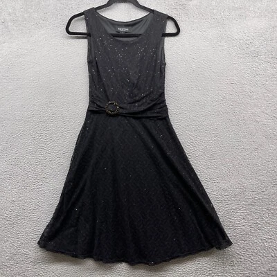 Vestido para mujer Perceptions New York negro encaje brillo hebilla sin mangas talla S Foto 1 de 4