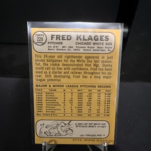 1968 Topps - #229 Fred Klages
