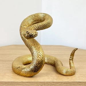 Schlangenornament Statue Figur Skulptur Wohnkultur Tier Reptil Goldharz - Bild 1 von 8