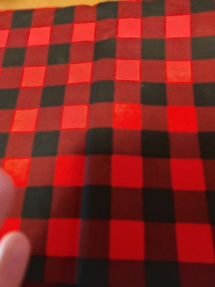 TELA A CUADROS GRANDES BÚFALO ROJO MARCA HERMANA HERMANO 2 YARDAS 100% ALGODÓN Foto 1 de 1