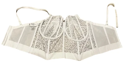 Goddess Bra 44FF Lace Bustier White Bridal Formal Longline Strapless Women's - Image 1 of 4