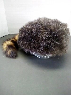 Sombrero de piel de mapache sintético juvenil Foto 1 de 4