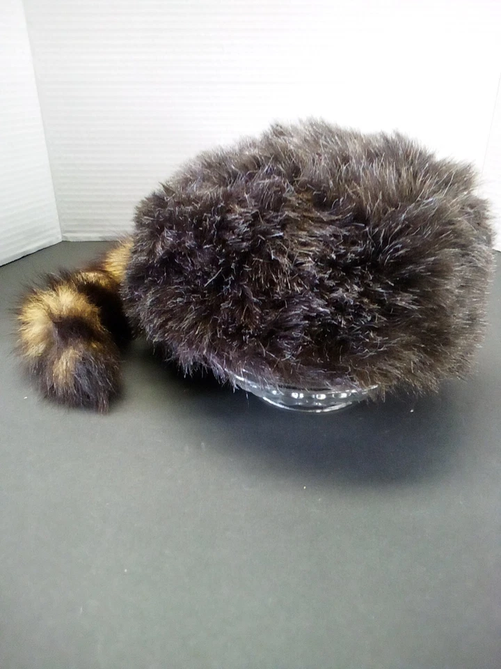 Sombrero de piel de mapache sintético juvenil Foto 1 de 4