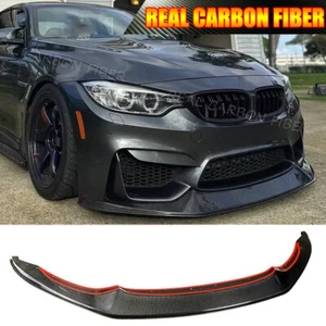 REAL CARBON Front Bumper Lip Spoiler Splitters For BMW F80 M3 F82 F83 M4 14-19 - Picture 1 of 11
