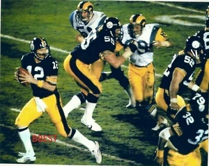 TERRY BRADSHAW PITTSBURGH STEELERS TD PASS SUPER BOWL XIV COLOR 11x14 - Picture 1 of 1