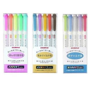Zebra Line Marker slightly fluorescent, mild, astringent mild /3 set Japan F / S - Picture 1 of 12