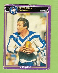 1987  CANTERBURY BULLDOGS  SCANLENS  RUGBY LEAGUE CARD #30  PETER KELLY