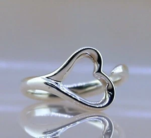 Tiffany & Co. Peretti Open Heart Ring in Sterling Silver 925 Size 6 - Picture 1 of 8