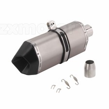 Motorcycles Exhaust Muffler Pipe 51mm Inlet 14-1/2"inch Titanium Color Black Tip