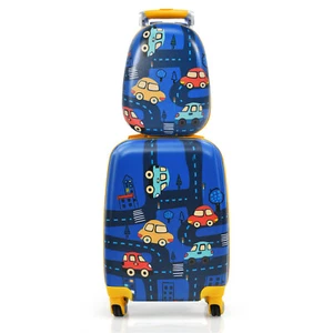 2PC Kids Carry On Luggage Set 12" Backpack & 18" Rolling Suitcase for Travel - Picture 1 of 10