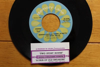 GEORGE JONES TAMMY WYNETTE TWO STORY HOUSE 45RPM 7" JUKEBOX RECORD + STRIP EX Foto 1 de 4