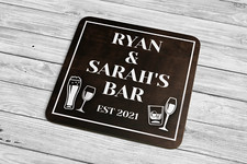 Personalised Home Bar Beer Garden Drink Coaster Bar Mat, Man Cave Accessories 2
