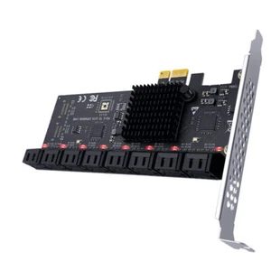 PCI-Express 1X to 16 Ports SATA3.0 6Gb Controller Expansion Card For Chia Mining - Photo 1/10