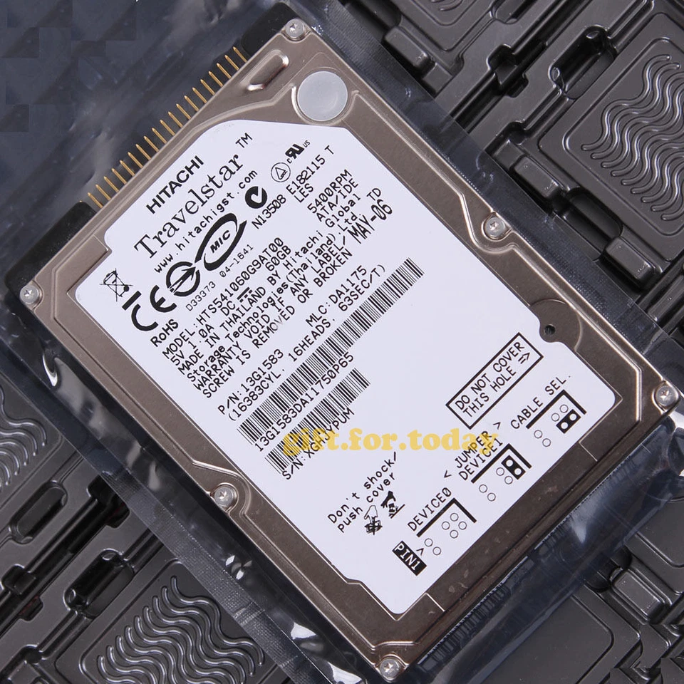 HITACHI 60 GB 5400 RPM IDE PATA 2.5" HTS541060G9AT00 Internal Hard Drive HDD 60G - Image 1 of 1