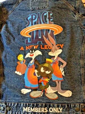 Members Only Space Jam A New Legacy Looney Tunes Denim Jacket Large - Image 1 of 4