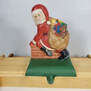 Cast Iron Christmas Stocking Holder Hanger Santa Chimney Toys Midwest Vintage - Picture 1 of 7