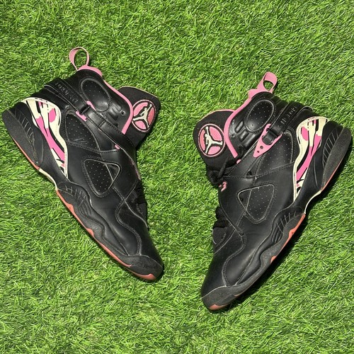 Nike Air Jordan 8 (580528 006) Sneakers da basket Nero Pinksicle Taglia 7Y