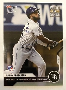 2020 Topps Now Randy Arozarena #477 RC 10th HR of Postseason Tampa Bay Rays