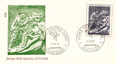 REPUBBLICA 1974 - Busta primo giorno Jacopo della Quercia - Immagine 1 di 2