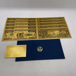 5 Stück 1 Million Dollar Banknoten + Zertifikat Gold Plated - Bild 1 von 3