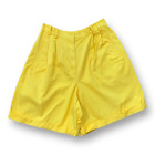 Vintage Russ Shorts Yellow Tailored Pleated High Rise Mom Baggy Wide Leg Size 8