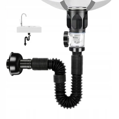 Abflussrohr-Kit für Waschbecken Abfluss Siphon Waschbecken Ablaufgarnitur Kit DE - Bild 1 von 4