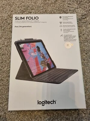 Logitech Slim Folio Ipad 7th Gen Black IT 920-009477 - Image 1 of 4